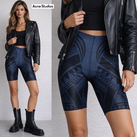 Acne Studios Marlin Tribal Polynesian Tattoo Ultra High Rise  Bike Shorts SS11 M - Picture 2 of 14